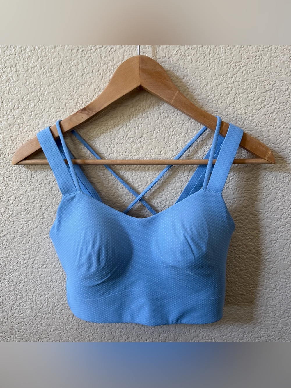 Lululemon Like A Cloud Longline Bra D/DD Size 6 •Dot Sinatra Blue SNBL